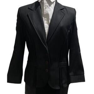 Nicole Miller, Sz Med Black Embroidered Heavy Western Office Blazer STYLE DK0026